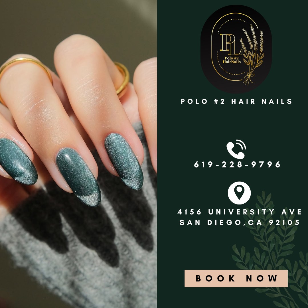 Different types of manicure offered at nail salon 92105